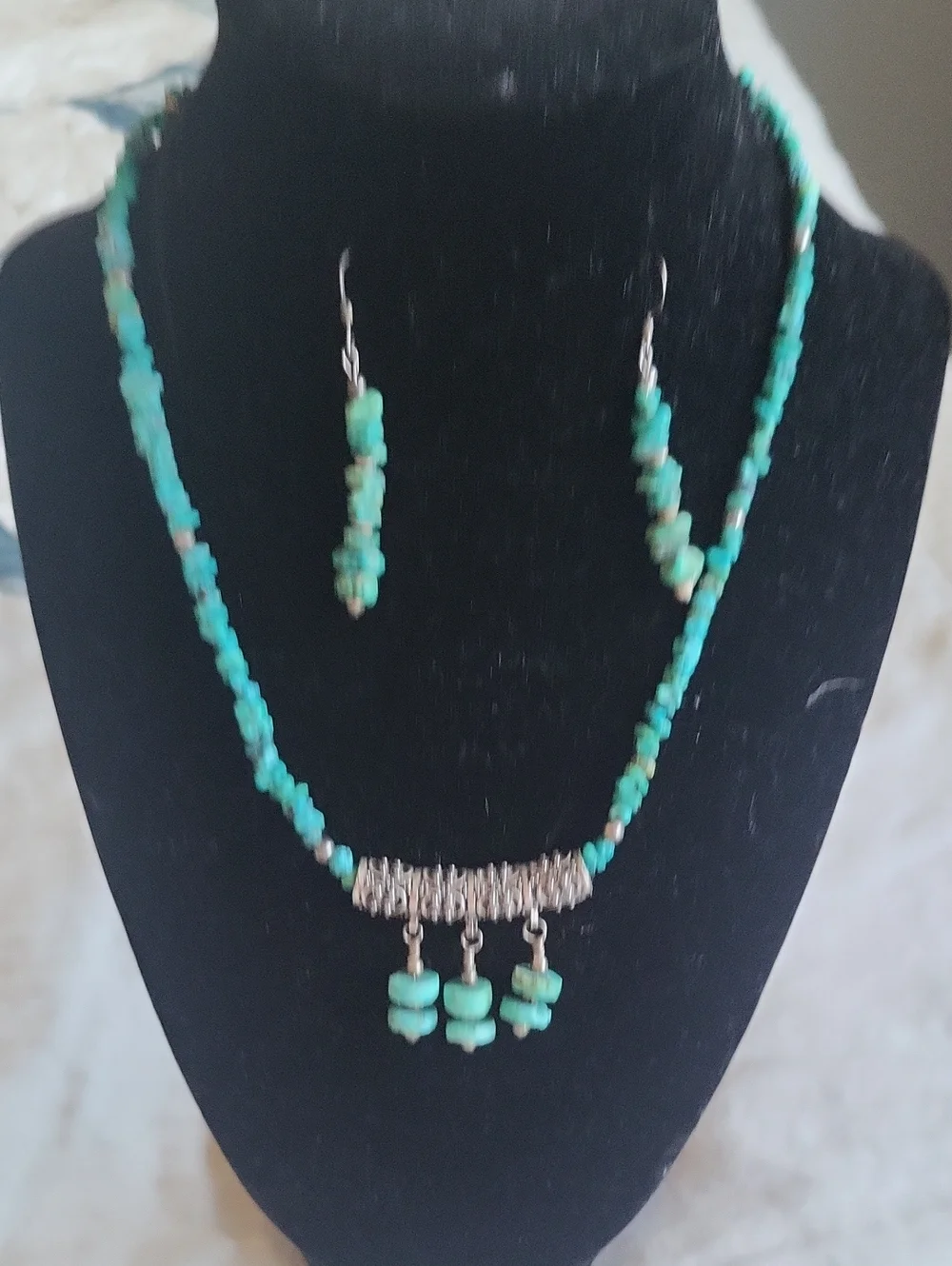 Turquoise Bead Necklace & Earring Set - Women's Jewelry